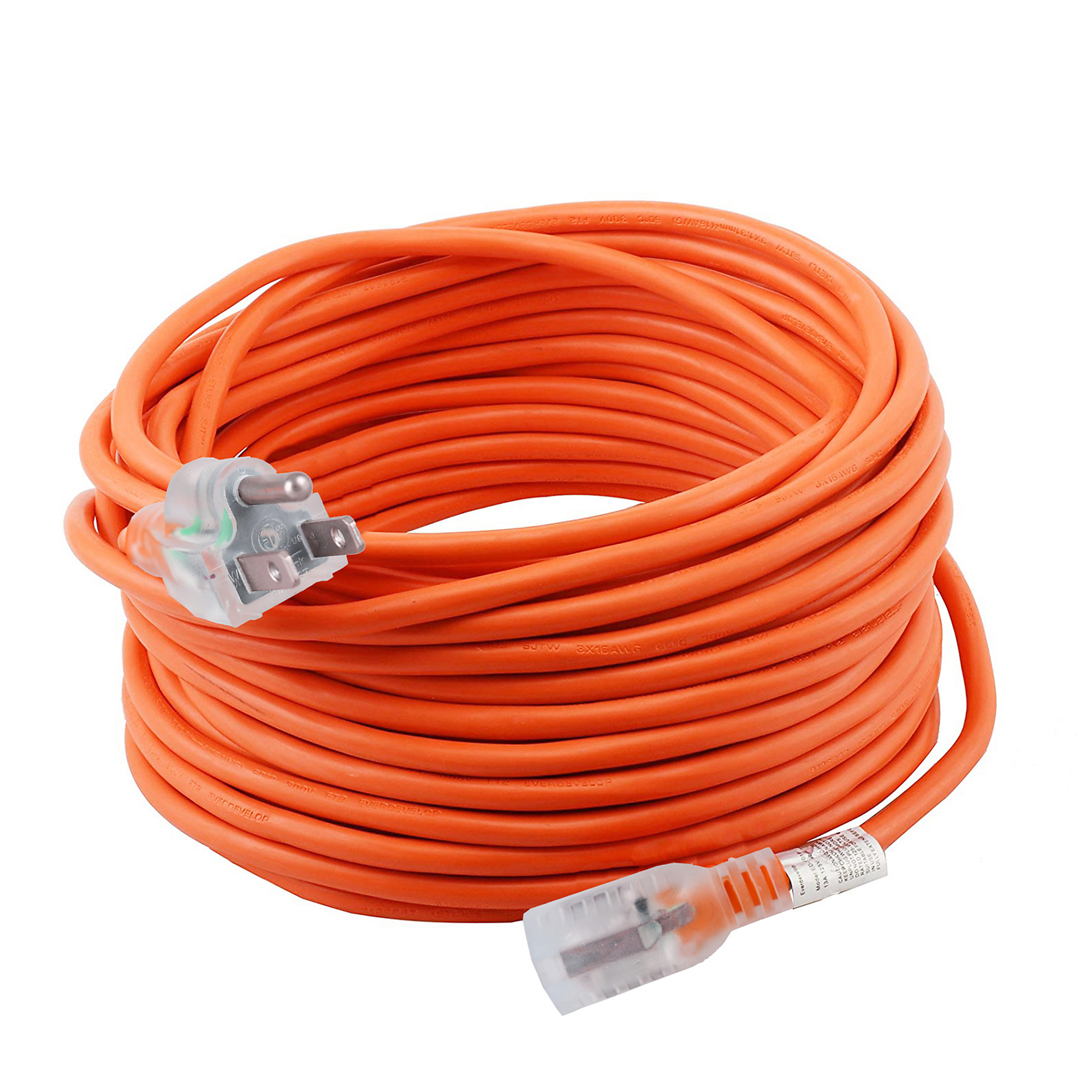 Power Sentry Outdoor Extension Cord — 50ft., Orange, Lighted-Locking Ends, Model# EX07146-50V